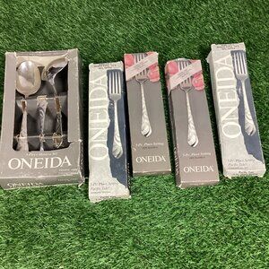Oneida Pacific Tide Community Stainless Flatware 4 Place Servincs + Servers